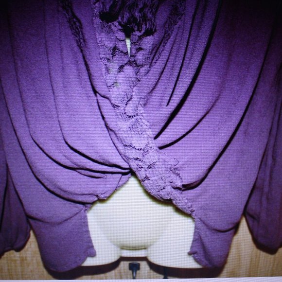 Xhilaration Women's Purple Top Lace trim & Inset Sz XXL - Picture 3 of 6